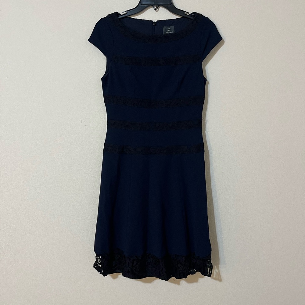 Adrianna Pappel Navy and Black Dress